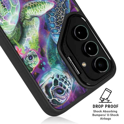 Rainbow Sea Turtles by Sheena Pike Galaxy S24 FE Kickstand Case